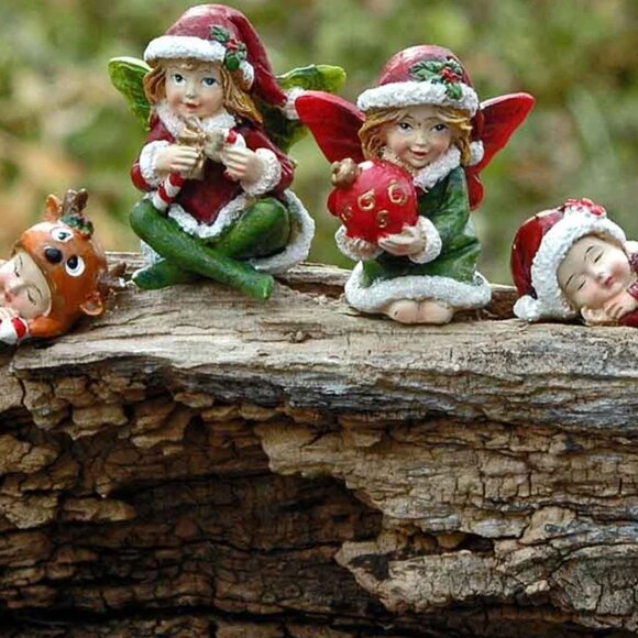Touch Of Nature Figurine Miniature Christmas Fairies and Babies se of 4 - Picture 2 of 8